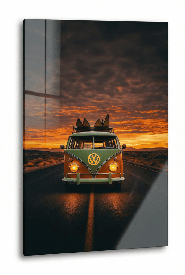 VW Bulli T1 – Aufbruch in den Sonnenuntergang | Dein Wandbild - Dein Wandbild