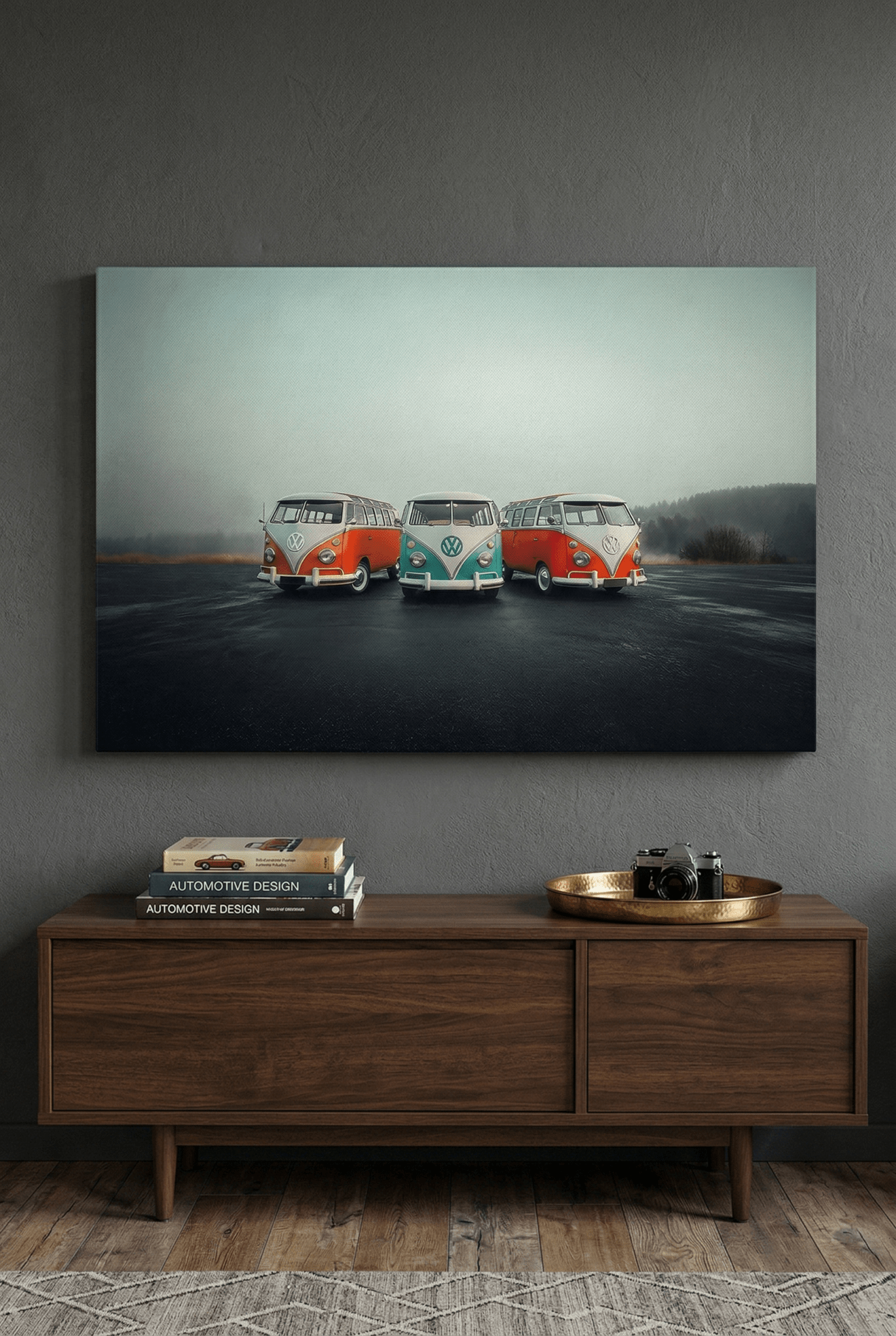 VW Bulli T1 – Dreifache Nostalgie auf der Straße | Dein Wandbild - Dein Wandbild