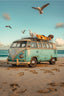 VW Bulli T1 – Nostalgie trifft auf Strandabenteuer | Dein Wandbild - Dein Wandbild