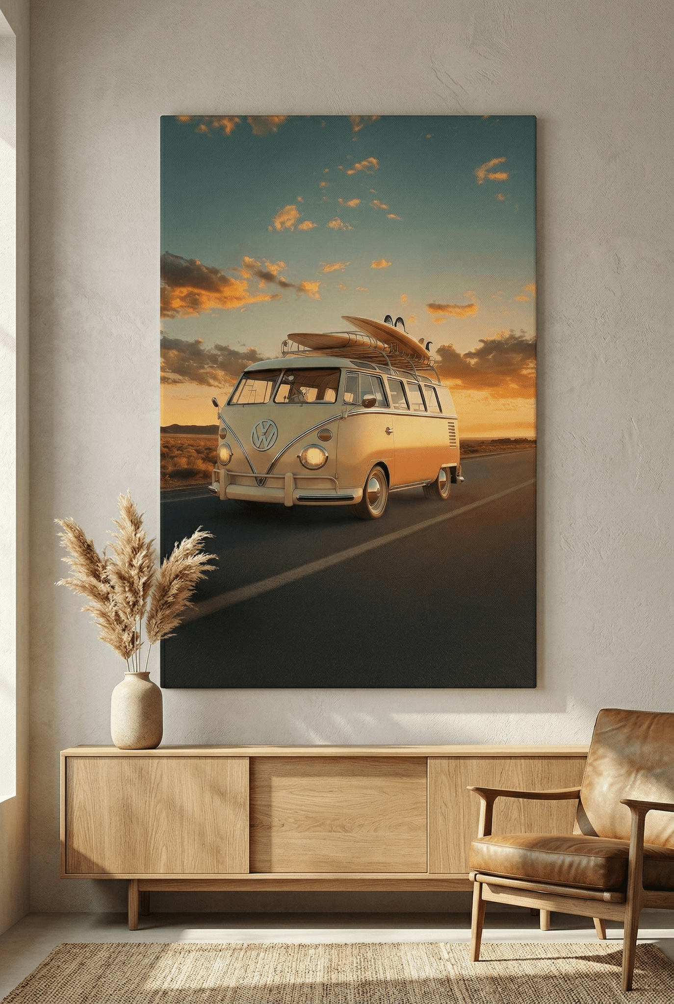 VW Bulli T1 – Roadtrip in den Sonnenuntergang | Dein Wandbild - Dein Wandbild